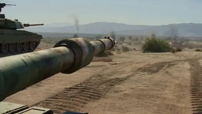 MiniMax H3 AI video: desert tank strike with shockwave slow motion