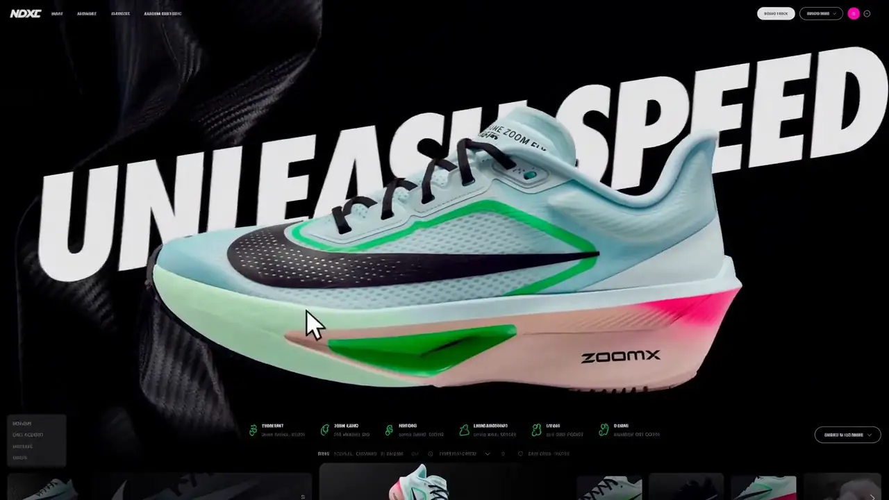 Nike-Style Product Landing Page MiniMax H3 output preview